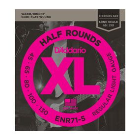 D'Addario ENR71-5 Nickel Wound Bass Guitar Strings - 5 String, Regular Light, .045-.130