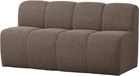 WOOOD Mojo Banc de salle à manger avec dossier - Bouclé - Brun chiné - 164cm