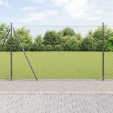 vidaXL Gaashek met betonnen voetstuk 10 x 1,4 m pvc-coated staal grijs