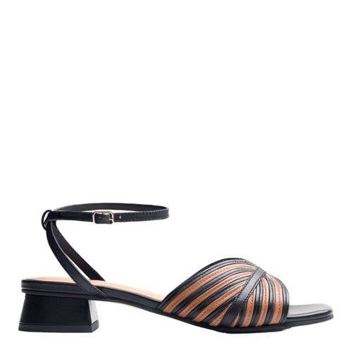 Gioseppo Bigelow leren sandalen zwart/cognac