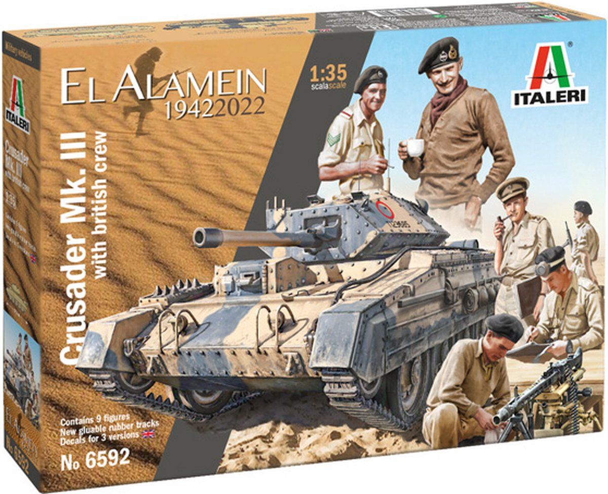 Italeri 1:35 6592 Crusader Mk. III with British Crew Plastic kit