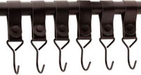 Brute Strength - Multifunctionele Haak Met Lederen Lus - Zwart - 6 stuks