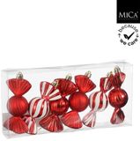 Mica Decorations Snoep Hanger 5x3.5x10 cm 6 Stuks Rood/Wit