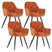 Corenia Eetkamerstoel – Stoel – Dining Chair – Bureaustoel – Armstoel – Fluwelen Bekleding – Metalen Poten – Stevig Houten Frame – Oranjekleurig