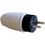 N & L 26747 Fiche de contact de protection en caoutchouc 230 V Gris clair IP44