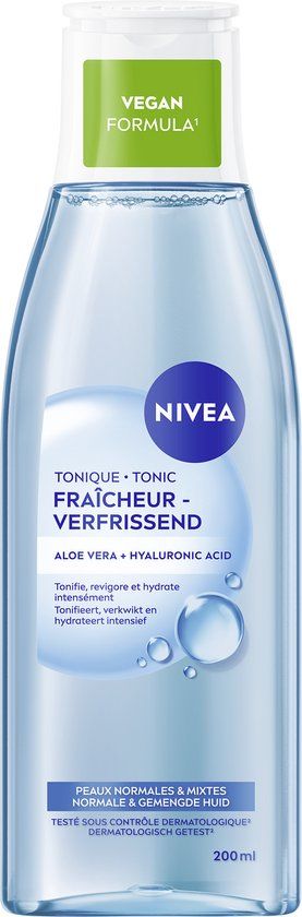 NIVEA Essentials Verfrissende Tonic Gezicht - Reinigingstonic - Toner Gezichtsreiniger Normale tot gemengde huid - Lotusextract - Vitamine E - 200 ml