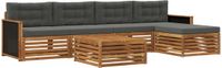 vidaXL - Bank loungeset - Polyester - Natuurlijk en antraciet