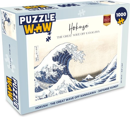 MuchoWow Puzzel Hokusai - The great wave off Kanagawa - Japanse kunst - Legpuzzel - Puzzel 1000 stukjes volwassenen