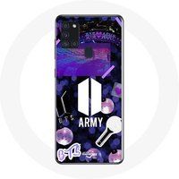 Maniacase Etui voor Samsung Galaxy A21S Bangtan Sonyeondan BTS Logo Army Bomb Lightstick
