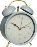 Atmosphera tafelklok Gaston - grijsblauw - dia 10 cm - metaal/glas - rond