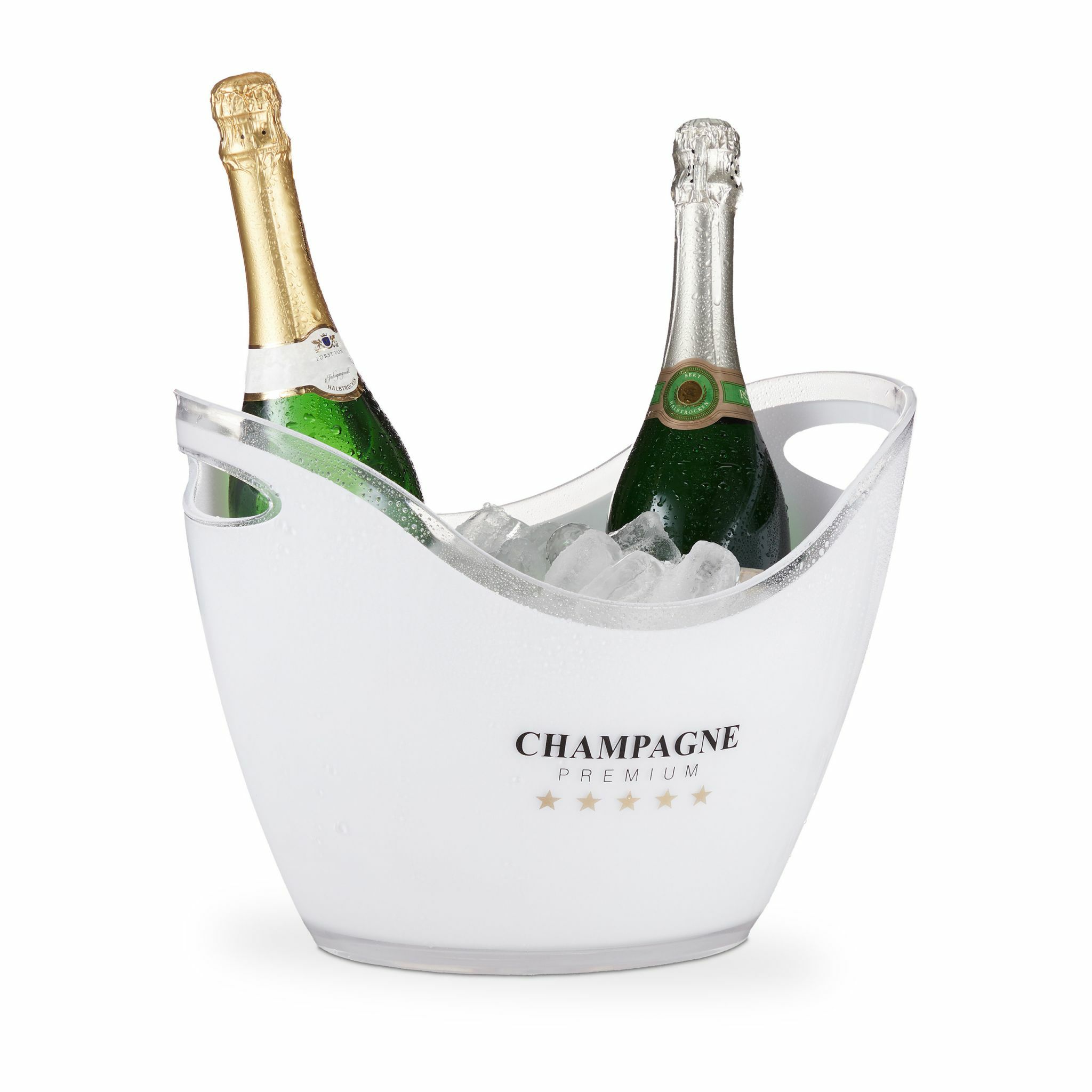 Relaxdays Champagnekoeler - 6L - Wit - IJsemmer - Wijnkoeler