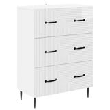 vidaXL Ladekast Hoogglans Wit 66 x 34,5 x 89,5 cm Bewerkt hout