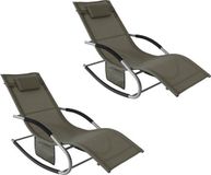 OEM Bruine set van 2 ligstoelen, ademend, afmetingen 158x62x68 cm