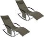 OEM Bruine set van 2 ligstoelen, ademend, afmetingen 158x62x68 cm