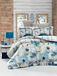 Nuit Des Rêves Single Quilt Cover Set (135 x 200 cm), 65% Katoen/35% Polyester, Blauw & Olive Green & Grey | Machine Wasbaar, 127 Draad Count, Knoopsluiting