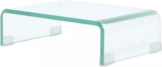 vidaXL Tv-meubel/monitorverhoger transparant 40x25x11 cm glas