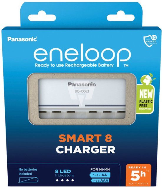 Panasonic Eneloop BQ-CC63E - Oplader voor 8 AA/AAA batterijen