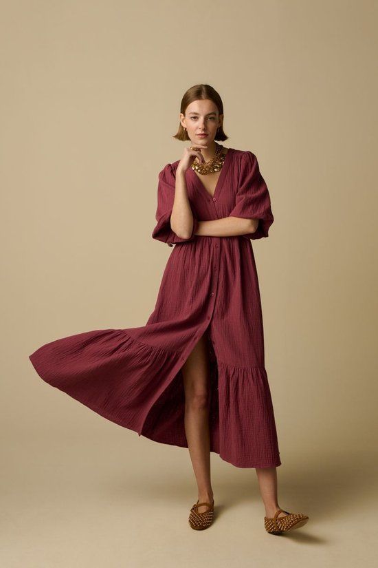 Sissy-Boy Donkerroze maxi jurk