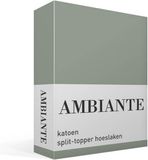 Ambiante Cotton Uni split-topper hoeslaken - Lits-jumeaux - Green