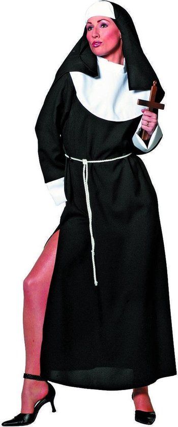 Sexy nonnen jurk - Bruin - Maat 38