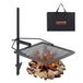 VEVOR Grille de feu de camp pivotante avec poteau 71 cm Gril de camping 1 filet en diamant 40,5x40,5 cm Grille de cuisson en acier Hauteur réglable pour poêle casserole foyer barbecue en plein air
