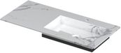 Wastafel INK Post Wastafel Keramische Slab Envelop Bak Rechts met 1 Kraangat - 1000x450x10 mm - Statuario Glans