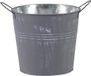 Mega Collections Emmer/plantenpot/bloempot - zink - zilvergrijs - D18 x H16 cm