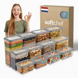 Soft Chef Slim Soft Box 12-delige rechthoekige voedselbewaarset (4 × 580 ml + 4 × 1100 ml + 4 × 1580 ml) – BPA-vrij, luchtdicht & stapelbaar