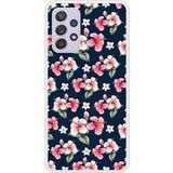 Samsung Beschermende siliconen case compatibel met Galaxy A52 Hibiscus Vintage