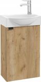 STAMAR Meuble de salle de bain 40 cm avec lavabo, suspendu, chêne Craft, robinet pivotant doré