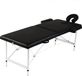 vidaXL Massagetafel met 2 zones, inklapbaar, aluminium frame, zwart