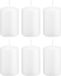 Trend Candles Cilinderkaars/stompkaars - 6x - wit - 5 x 8 cm - 18 branduren