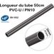 Barre Tube Rigide PVC Pression PN10 50mm Longueur 50cm
