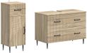 vidaXL - 2-delige - Badkamerkast - Set - HAARLEM - Sonoma - Eiken - Bewerkt - hout