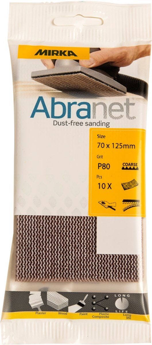 Mirka Abranet schuurstroken 70 x 125 mm P 80 10 stuks