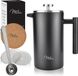 Unyqoos Cafetière | 350ml | acier inoxydable, noir