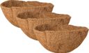 Esschert Design 3x stuks voorgevormde inlegvellen kokos voor hanging basket 25 cm - kokosinleggers / plantenbak van kokos