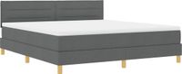 vidaXL LED Boxspringbed met Hoofdeinde, Donkergrijs, 180 x 200 cm, Stof