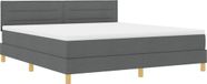 vidaXL LED Boxspringbed met Hoofdeinde, Donkergrijs, 180 x 200 cm, Stof