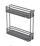GTV Keukenorganizer MovixPRO | Cargo-uitvoering | uittrekbaar reksysteem | buitenbreedte 200 mm | 2 planken | zonder rails | antraciet