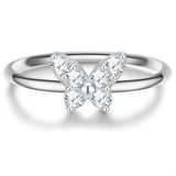 Glanzstücke München Ring Zilver Vlinder Zirkonia Wit Maat 48