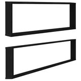 vidaXL Wandrek Kubusvormig 2 stuks 100x15x30 cm Spaanplaat Zwart Eiken