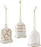 Merkloos / Sans marque Villeroy & Boch Winter Collage Accessoires Kerstklokje Van Glas 3 Stuks