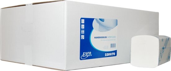 MTS Euro Products Vouwhanddoekjes 2-laags Interfold cellulose 22x32 cm Ã 3200 st