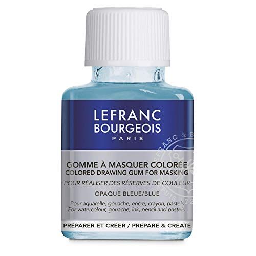 Lefranc Bourgeois 301156 Gekleurde maskeergom, verwijderbare maskeerfilm voor aquarel - 75ml Fles, Blue