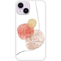 One line Rood Siliconen Hoesje voor iPhone 14