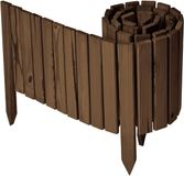 GARRONDA Rollborder - Flexibele houten - Gazonafscheiding - Palissade padenafscheiding - Donkerbruin - Hoogte: 30 cm, Lengte: 200 cm