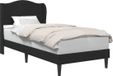 vidaXL Bedframe met hoofdeinde, zwart, 100 x 200 cm, fluweel