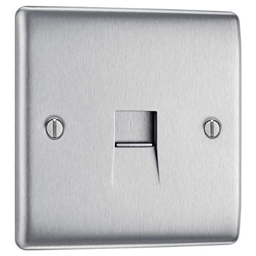 Masterplug NBSBTM1 Telefooncontactdoos - Hoofdaansluiting - Staal - Geborsteld