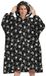Disney Blanket Sweat Poncho Volwassene Jack Skellington | Flanel Zwart Sherpa Capuchon